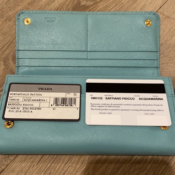 Prada wallet with pocket chain Aquamarine - Picture 6 of 8
